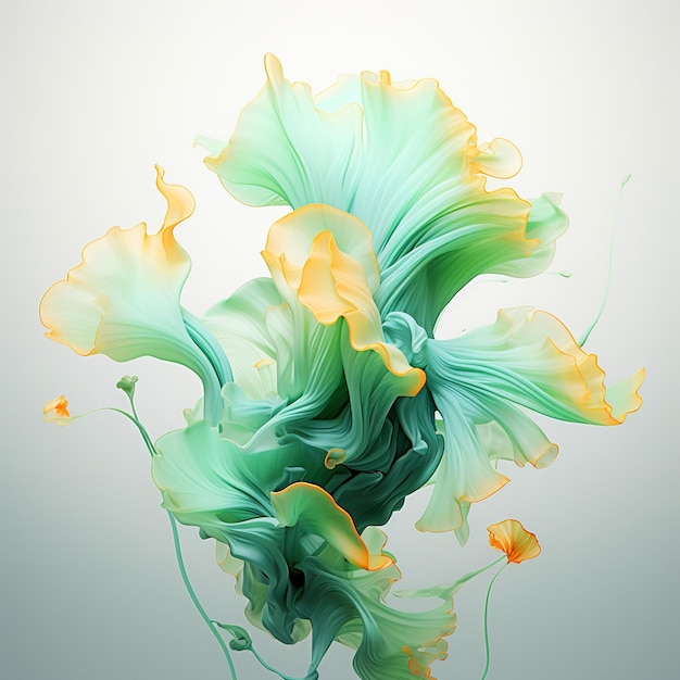 fluid abstract expressionism blooming flowers