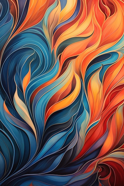 Fluid Aesthetics Abstract Colorful Waves in Backgrounds Abstract Waveforms Crafting Mesmerizing Colo
