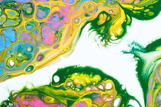 Fluid Art. Abstract colorful background, wallpaper, texture. Mixing  paints. Modern art. Marble texture