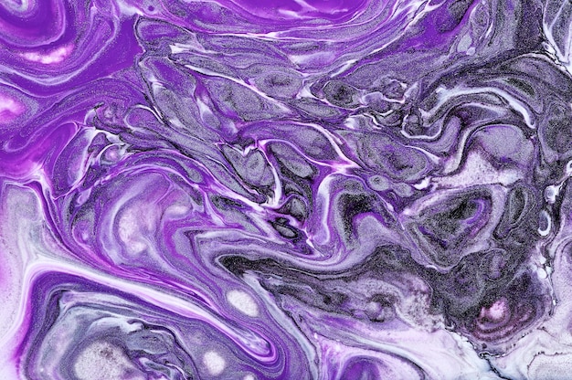 Fluid Art. Abstract colorful background, wallpaper, texture. Mixing  paints. Modern art. Marble texture