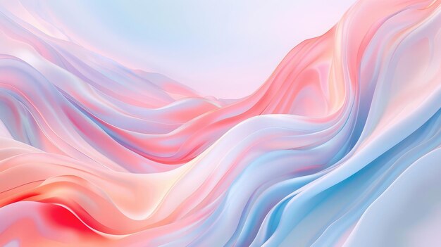 Fluid Art Abstract Waves in Pink and Blue