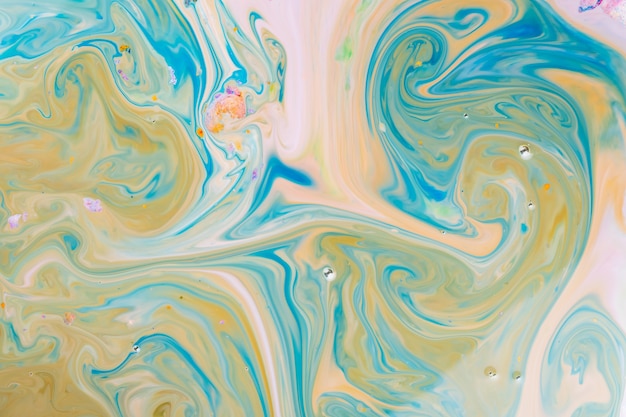 Fluid art blue yellow pattern