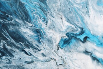 Fluid Art Liquid White And Blue Abstract Paint Drips And Wave Marble Effect  Background Or Texture Stock Photo - Download Image Now - iStock