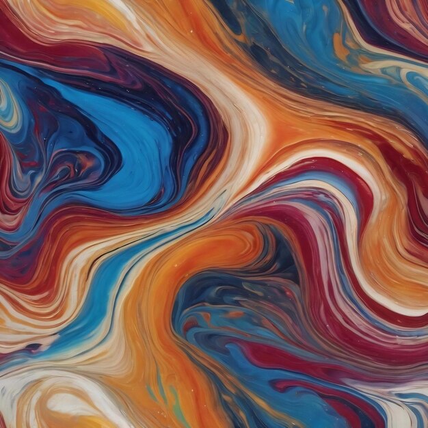 Fluid art mixed paints marble beautiful pattern creative multicolored background with abstract paint