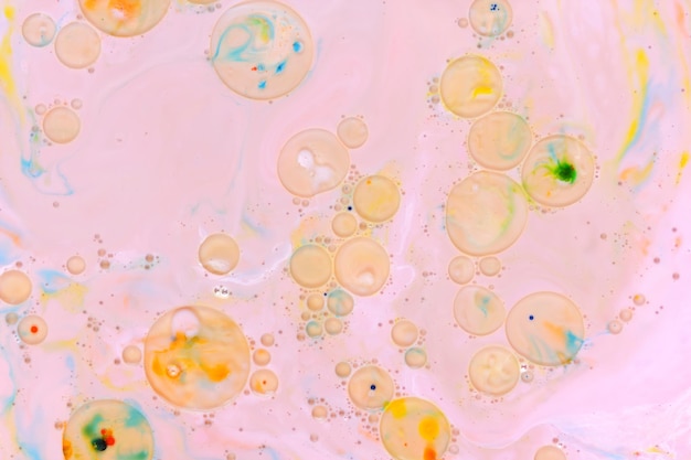 Fluid art Water bubbles abstract colorful background Beautiful paint Liquid color backdrop