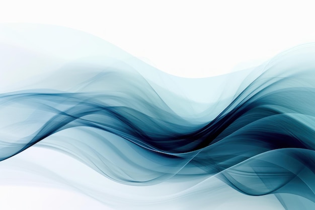 Fluid Blue Light Waves in Digitally Enhanced Futuristic Style Generative AI