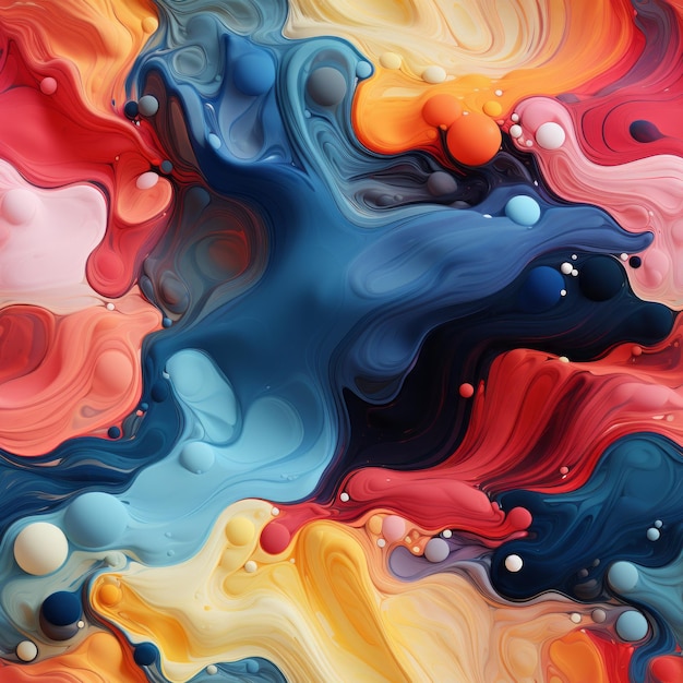 Fluid color seamless pattern created with generative AI