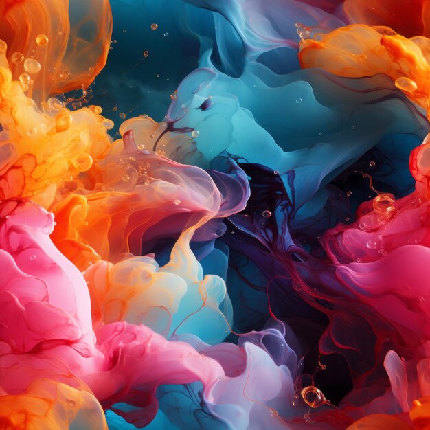 Fluid color seamless pattern created with generative AI