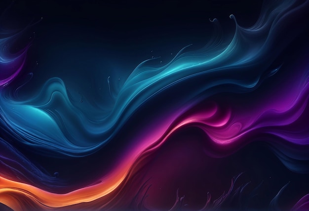 fluid colors wave on dark grainy background noise texture abstract