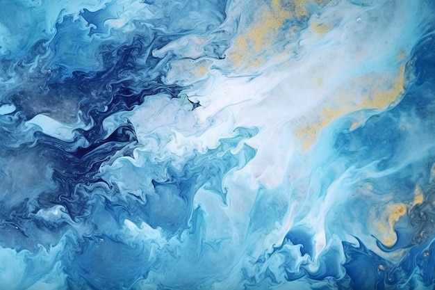 Fluid Dreams Abstract Art Blue Paint Background with Liquid Fluid Grunge