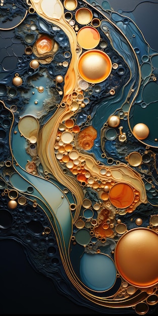 fluid gold ink background