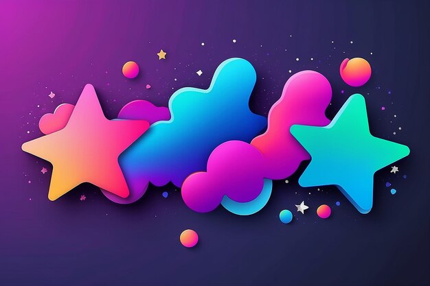 Fluid gradient background vector cute and minimal style posters with colorful geometric shapes