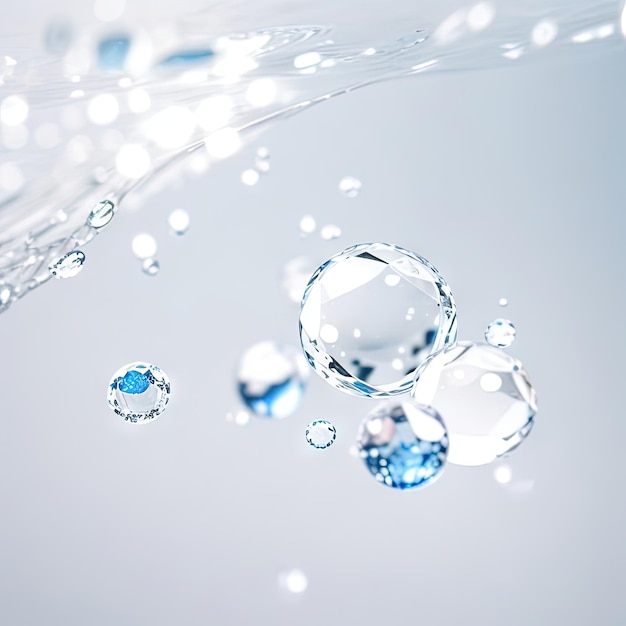 Foto illusioni fluide la danza affascinante delle bolle d'acqua liquide