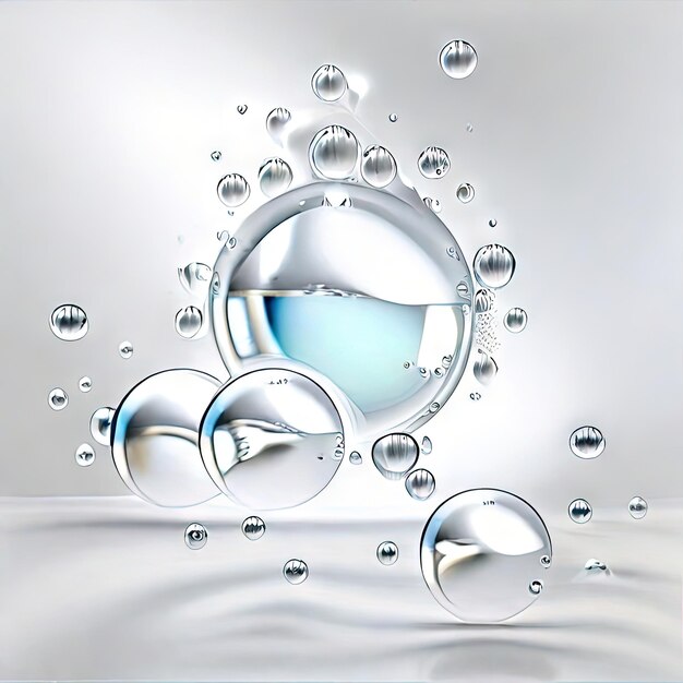 Fluid Illusions Captivating Dance of Water Liquid Bubbles