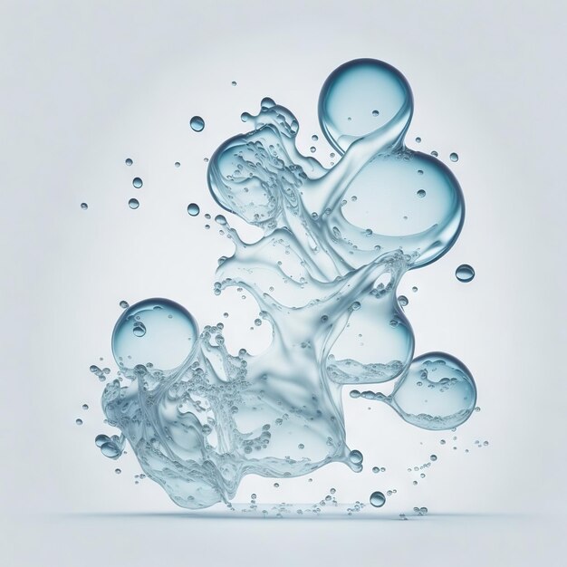 Иллюзии жидкости. Захватывающий танец воды. Жидкие пузырьки.