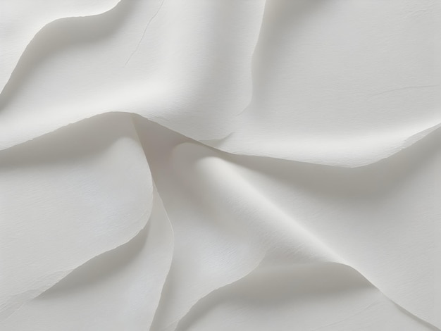 Fluid Interplay of Textures A Fusion of Gossamer Silk and Glistening Plastic in White Wave Symphony