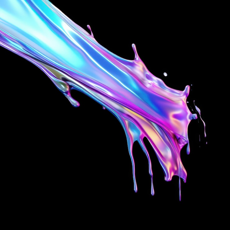 Photo fluid iridescent splash