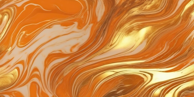 Fluid marble background liquid texture flowing black purple colors gold black orange pink white