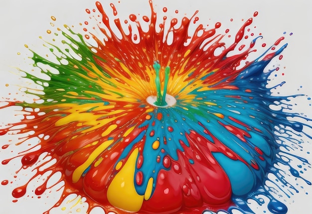 Fluid Motion Multicolored Splash HD Wallpaper and PowerPoint Background