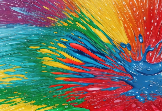 Fluid Motion Multicolored Splash HD Wallpaper and PowerPoint Background