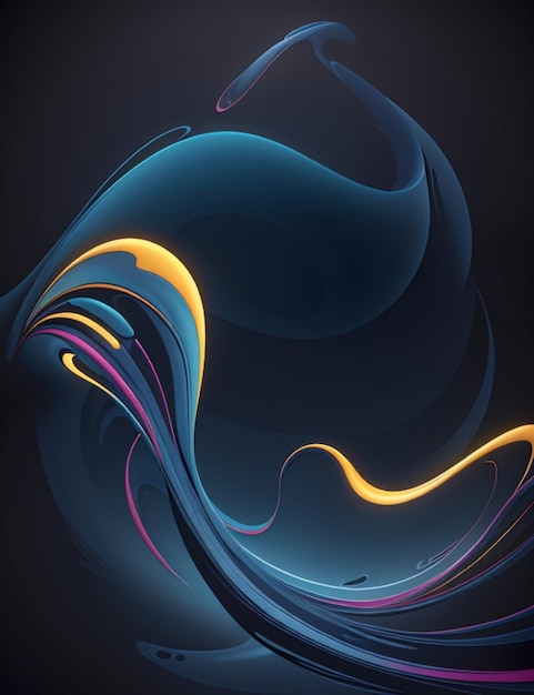 Fluid Serenity Абстракция любого цветового дизайна с векторной рябью на темном фоне