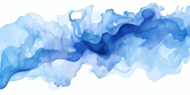 Fluid Serenity Blue Abstract HandDrawn Watercolor Background