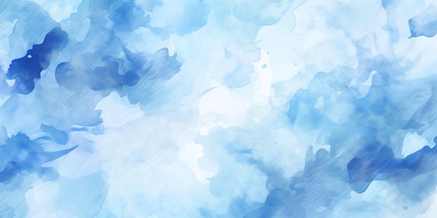 Fluid serenity blue abstract handdrawn watercolor background