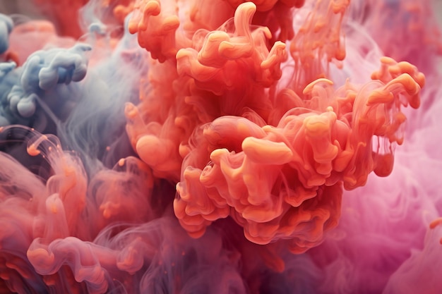 Fluid smoke paint pouring background