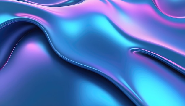 Фото fluid smooth abstract metallic holographic colored shape background