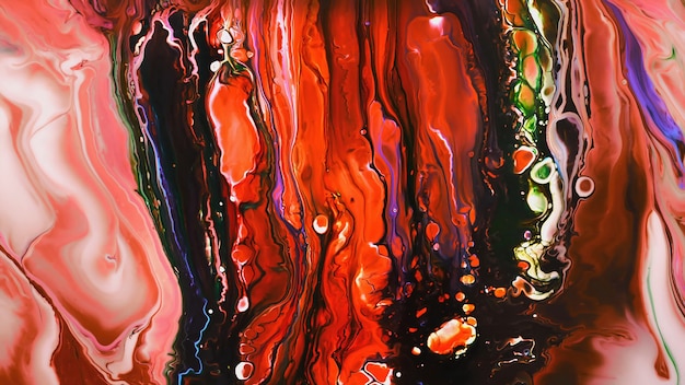 Photo fluide liquide art acrylic oil paints texture. backdrop abstract mixing paint effect. liquid colored acrylic artwork flows splashes. fluid art texture overflowing colors