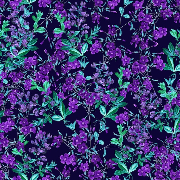 Fluorescent flowers decorative seamless pattern repeating background tileable wallpaper print