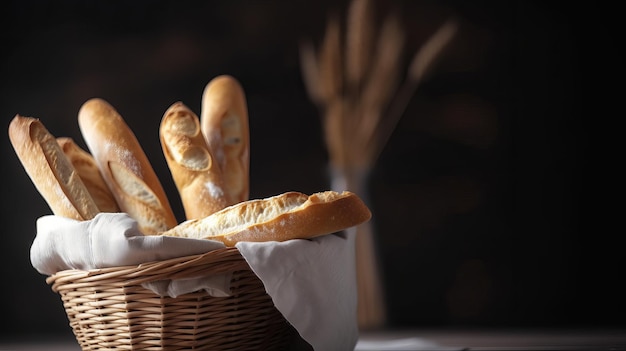 Flute Baguette Breads for Advertisement Bakeries Supermarkets and More