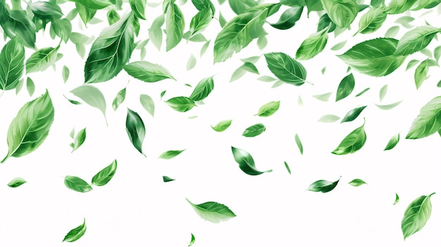 Фото Флаттерная изумрудная листья демонстрируют как экологически чистый элемент дизайна для травяного чая и косметических продуктов, продвигающих здоровый образ жизни