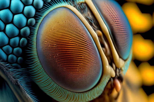 Fly compound eye surface that is macro crisp and detailed