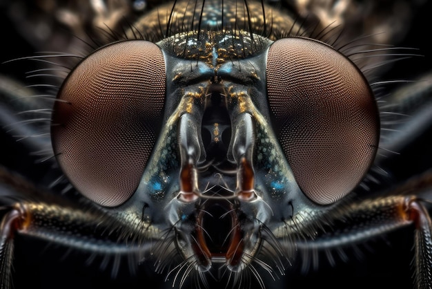 Foto fly macro closeup generatieve ai