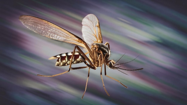 Photo a fly with a fly on its wings is on a purple background