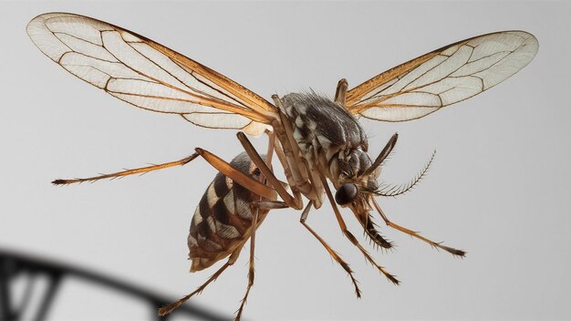 a fly with a large wings on its body