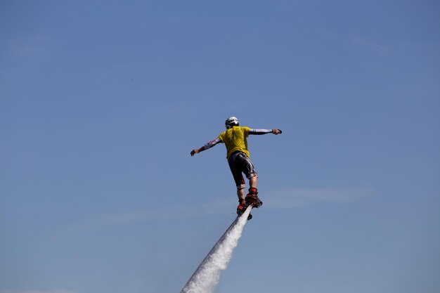 Flyboard show at the watermelon festival in Kamyshin