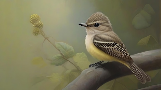 Flycatcher Bird Ai generated