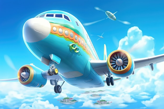 FlyEasy fantasy low cost airline we make travel dreams come true without breaking the bank Fly stress free and enjoy the savings illustration generative ai