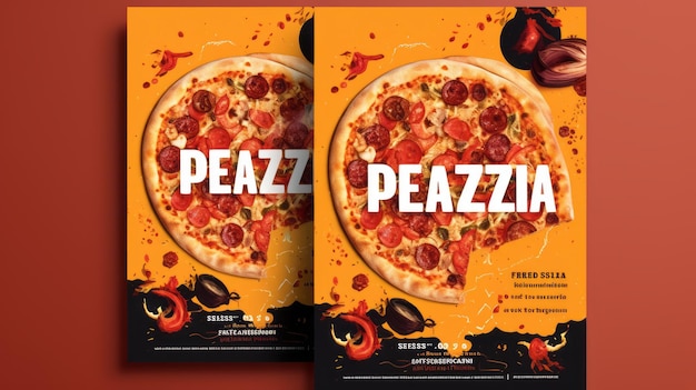 Foto progettazione di volantini o banner per campagne di vendita e promozione di pizzerie