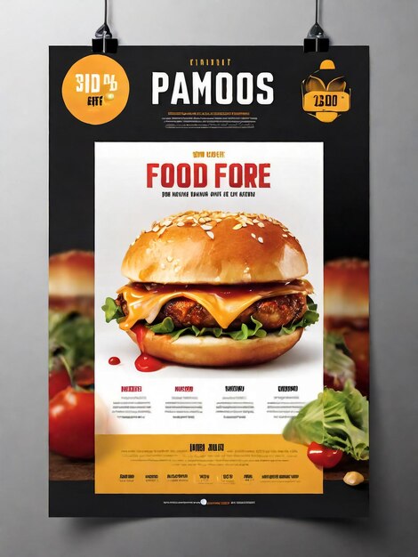 Foto flyer brochure template burger eten