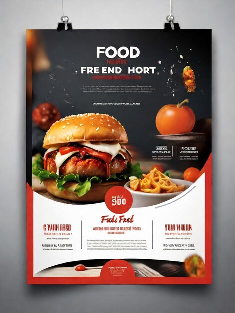 Foto flyer brochure template burger eten