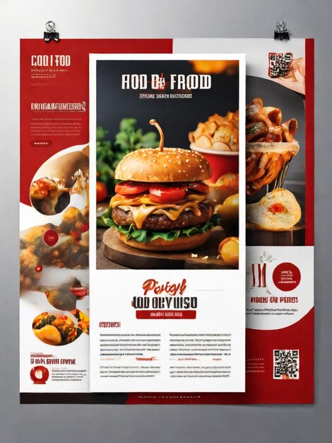 Foto modello di opuscolo burger food