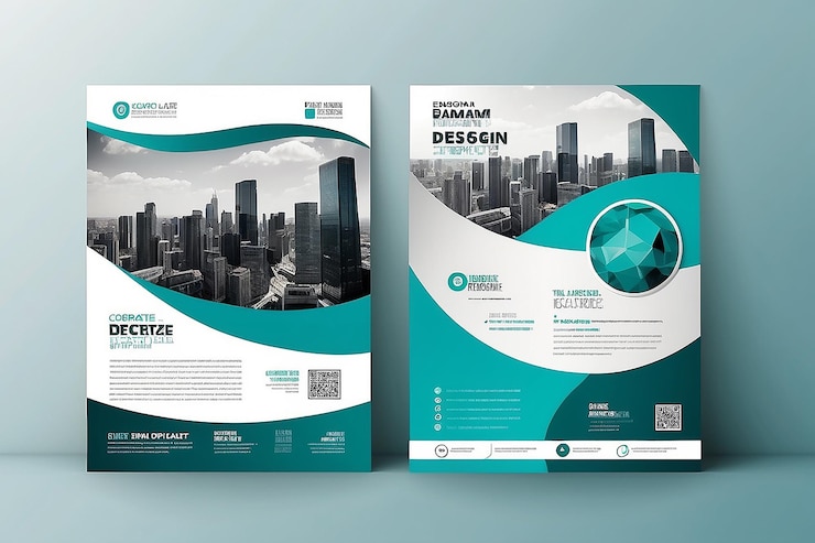 Photo flyer design corporate business report cover brochure or flyer design