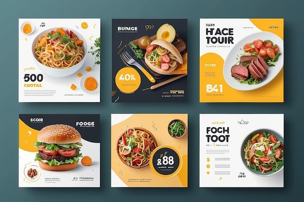 Flyer of Social Media Post Template Themed Food met eenvoudig en modern uiterlijk Concept