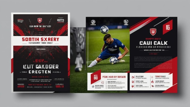 Flyer op de dag van de voetbalwedstrijd en banner op sociale media