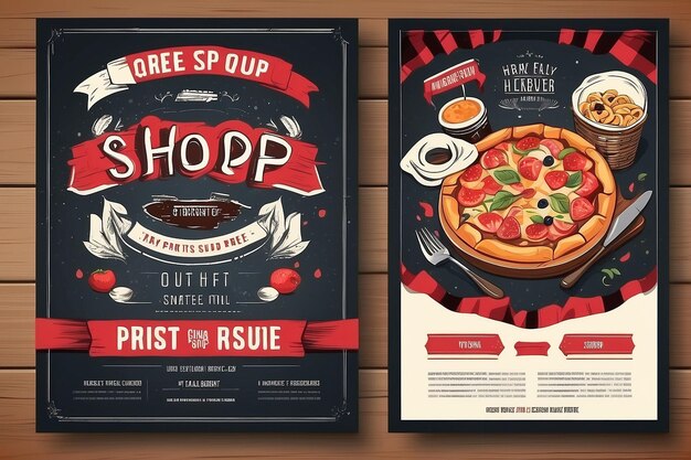 Flyer van een pizzeria Poster Template Vector