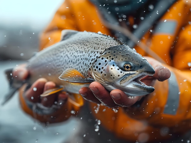 Photo flyfishing trout catch of fish fish catch