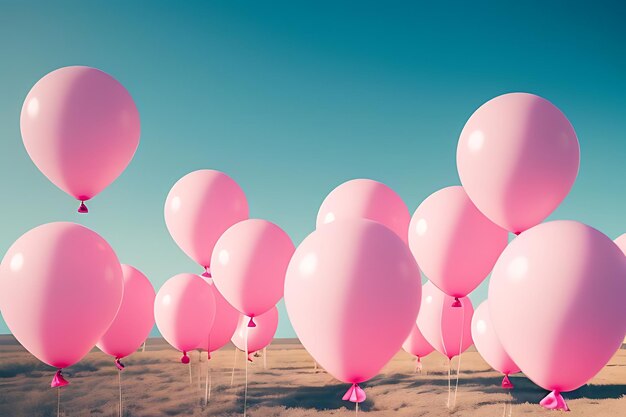 flying balloons with gift boxes